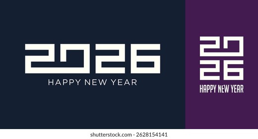 2026 Happy New Year design vector. trendy unique new year 2026 logo design template