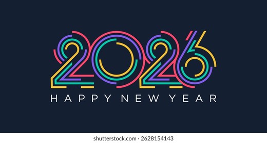 2026 Happy New Year design vector. trendy unique new year 2026 logo design template