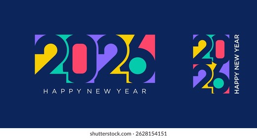 2026 Happy New Year design vector. trendy unique new year 2026 logo design template