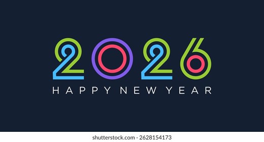 2026 Happy New Year design vector. trendy unique new year 2026 logo design template