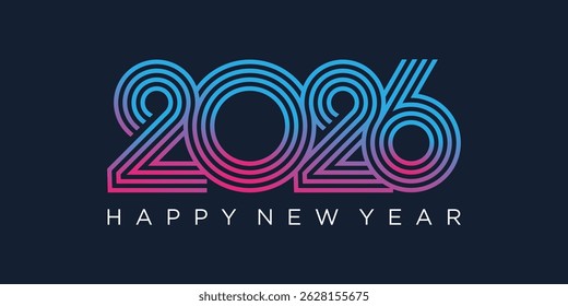 2026 Happy New Year design vector. trendy unique new year 2026 logo design template