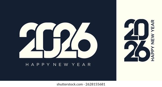 2026 Happy New Year design vector. trendy unique new year 2026 logo design template