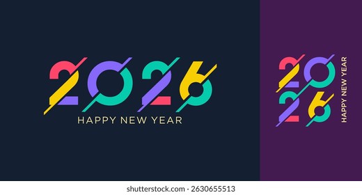 2026 Happy New Year design vector. trendy unique new year 2026 logo design template