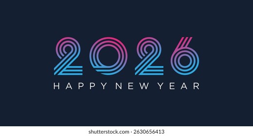 2026 Happy New Year design vector. trendy unique new year 2026 logo design template