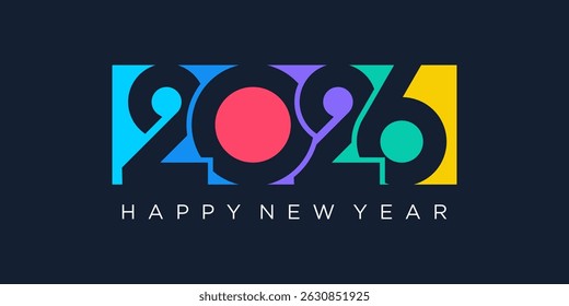 2026 Happy New Year design vector. trendy unique new year 2026 logo design template