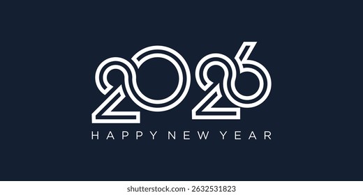 2026 Happy New Year design vector. trendy unique new year 2026 logo design template