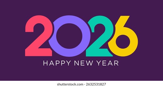 2026 Happy New Year design vector. trendy unique new year 2026 logo design template