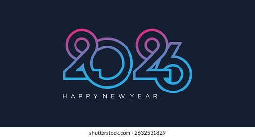 2026 Happy New Year design vector. trendy unique new year 2026 logo design template