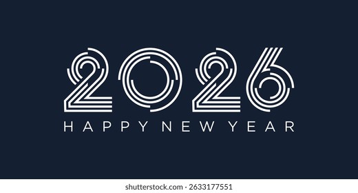 2026 Happy New Year design vector. trendy unique new year 2026 logo design template