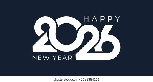 2026 Happy New Year design vector. trendy unique new year 2026 logo design template