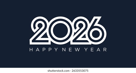 2026 Happy New Year design vector. trendy unique new year 2026 logo design template