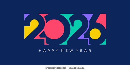 2026 Happy New Year design vector. trendy unique new year 2026 logo design template