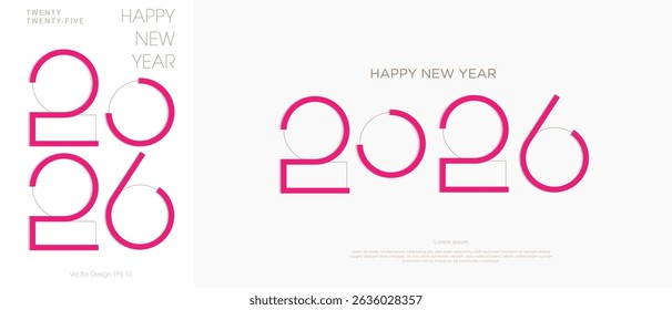 2026 happy new year design , simply elegant , 2026 number design for banner , poster, template, greeting card, etc, new design of 2026 new year celebration