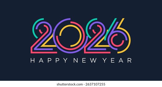 2026 Happy New Year design vector. trendy unique new year 2026 logo design template