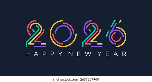 2026 Happy New Year design vector. trendy unique new year 2026 logo design template
