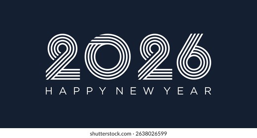 2026 Happy New Year design vector. trendy unique new year 2026 logo design template