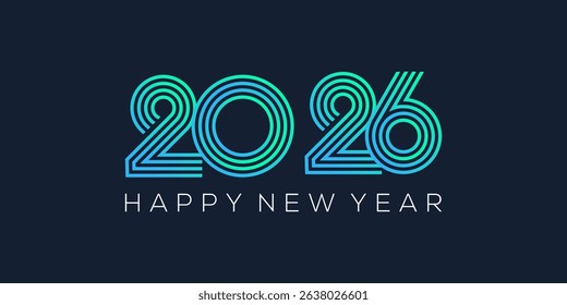 2026 Happy New Year design vector. trendy unique new year 2026 logo design template