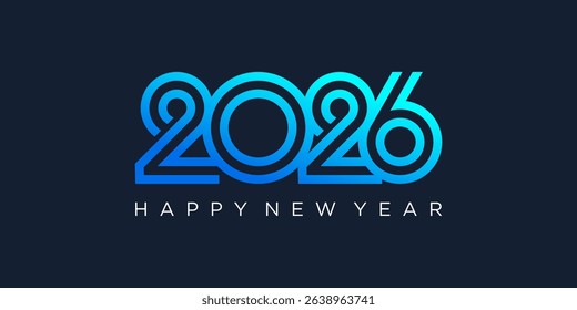 2026 Happy New Year design vector. trendy unique new year 2026 logo design template