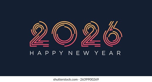 2026 Happy New Year design vector. trendy unique new year 2026 logo design template
