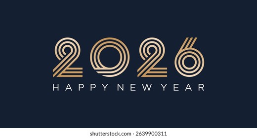 2026 Happy New Year design vector. trendy unique new year 2026 logo design template