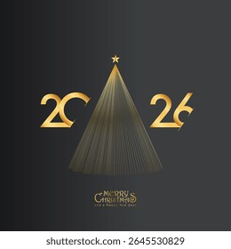 2026 Happy New Year design vector. trendy new year 2025 design template. and merry Christams 