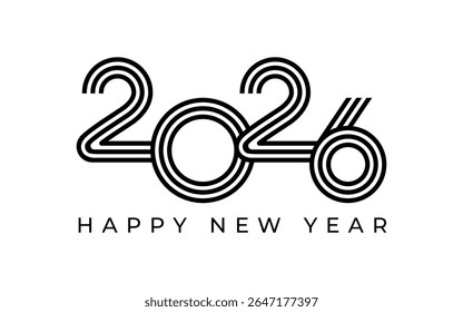 2026 Happy New Year design vector illustration. Unique 2026 logo design template.