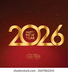 2026 Happy New Year design vector. trendy new year 2025 design template. and merry Christams 