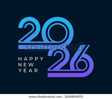 2026 Happy New Year design vector illustration. Unique 2026 logo design template