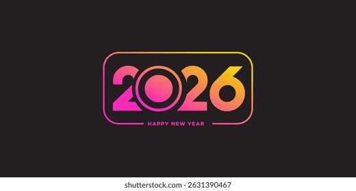 2026 Feliz Año Nuevo Gradiente Diseño Celebración festiva