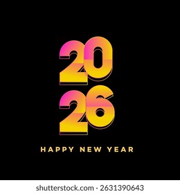 2026 Happy New Year Gradient Design Celebration Graphics