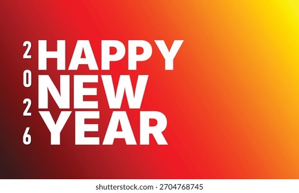 2026 Feliz Año Nuevo Gradiente Póster – Gráfico de celebración brillante