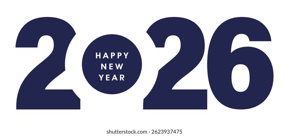 2026 Happy New Year greeting card vector template social media banner design