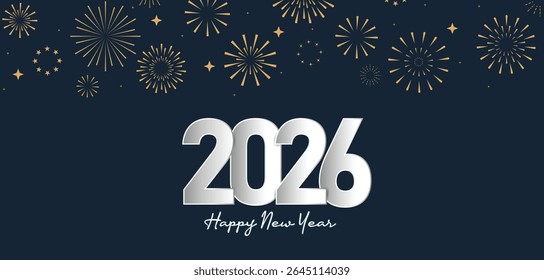 2026 Feliz ano novo cartas banner, Feliz ano novo vetor arte e ilustração modelo poster, banner, folheto, fundo