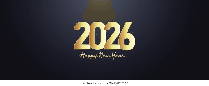 2026 Happy new year letters banner, Happy new year vector art and illustration template poster, banner, flyer, background
