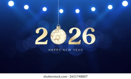 2026 Feliz ano novo letras banner, Feliz ano novo vetor arte e ilustração. pode usar para, landing page, modelo, ui, web, aplicativo móvel, cartaz, banner, folheto, fundo