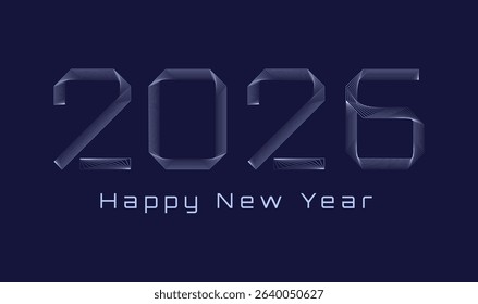 2026. Happy new year 2026 line blending concept. template design of 2026 for greeting card, cover, banner, card, calendar, etc