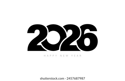 2026 Happy New Year logo text design. 2026 number design template. Vector illustration.