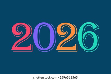 2026 Happy New Year logo design vector illustration