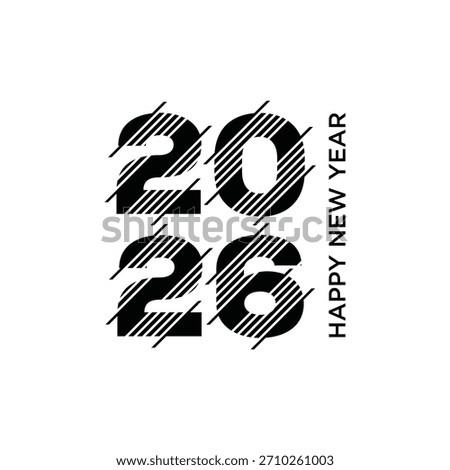 2026 happy new year logo design vector. word mark text 2026 new year logo design graphics template