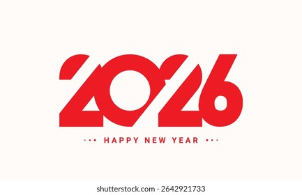 2026 Happy New Year Template Design. Vector logo 2026 for celebration and season decoration, background for branding, banner, cover, card and or social.