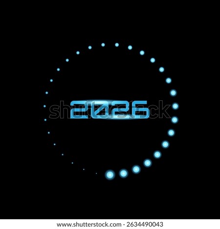 2026 Happy New Year Template Design with Loading Concept. Vector Illustration