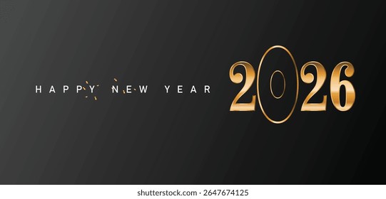 2026 Happy new Year Text number isolated Banner Post design Background