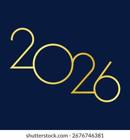 2026 Happy New Year text design. 2026 number design template art wall concept. Happy new year 2026 modern art banner template. Collection of 2026 Happy New Year symbols.