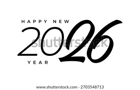 2026 Happy New Year. Happy New Year 2026 Text Design. 2026 typography logo design. Vector illustration