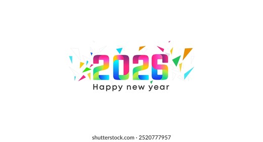 2026 Happy New Year Vector Illustration . 2026 New Year Number welcome concept