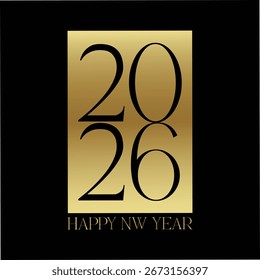 2026 Happy New Year Vector Template Design. Abstract Number Sign symbol. Holiday 2026 Celebration art. 