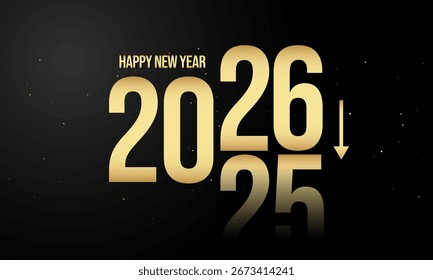 2026 Frohes neues Jahr Vektorhintergrund. Grußkarte, Banner, Poster. Vektorgrafik.
