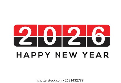 2026 Happy New Year Vector. Modern Geometric Color Block Design for Corporate, Business, and Financial Concepts.
