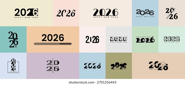 2026 Happy New Year, Vector illustration, design template