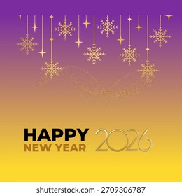 2026 Feliz Año Nuevo Diseño de Plantilla de Vector, Anuncio de fondo de arte abstracto, póster, calendario y tarjeta, conceptos coloridos Diseño de portada, 2026 Diseño de números y letras,